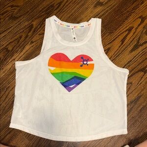 Orangetheory White Tank with Colorful Heart